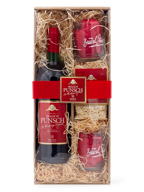 Preview: Braasch Punsch-Präsent mit Gläsern und Mandeln & Rosinen Preview: Braasch Punsch-Präsent mit Gläsern und Mandeln & Rosinen